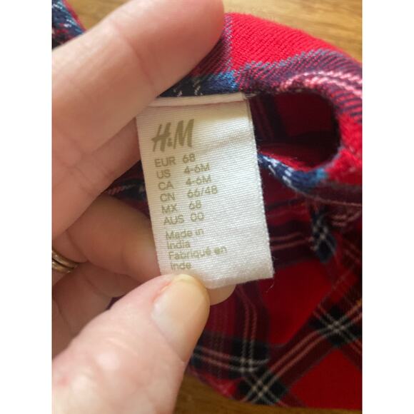 H&M Red Plaid Baby Dress, Size 4-6M - Picture 4 of 4